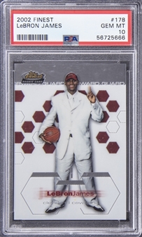 2002 Topps Finest #178 LeBron James Rookie Card - PSA GEM MT 10